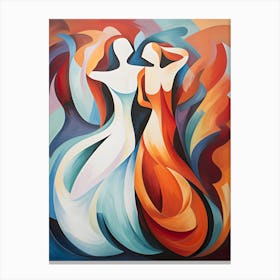 "Graceful Elegance: A Duet in Motion" Canvas Print