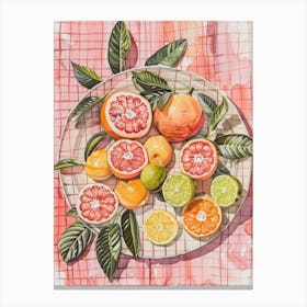 Pink Breakfast Food Fruit Salad 1 Canvas Print