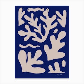 Blue And Pink Seaweed Canvas Print