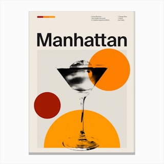 Mid Century Manhattan Cocktail Canvas Print