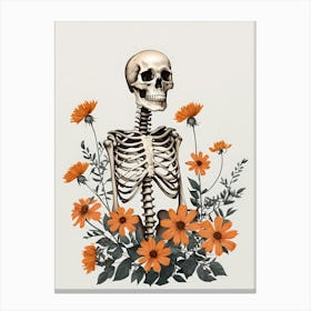 Floral Skeleton Botanical Anatomy (7) Canvas Print