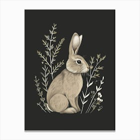 Tan Rabbit Minimalist Illustration 4 Canvas Print