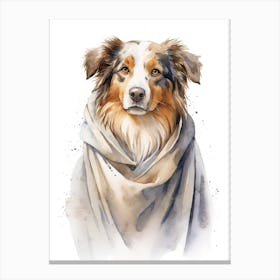 Australian Sheppard Dog As A Jedi 1 Canvas Print