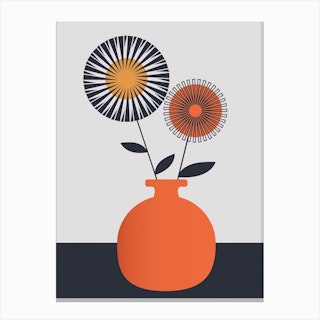 Orange Vase Canvas Print