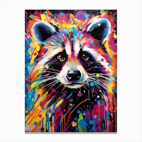 A Tanezumi Raccoon Vibrant Paint Splash 3 Canvas Print