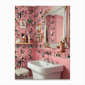 Pink Bathroom Canvas Print