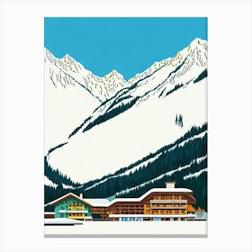 Mayrhofen, Austria Midcentury Vintage Skiing Poster Canvas Print