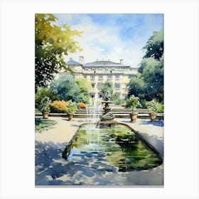 Mirabell Palace Gardens Austria Watercolour 1  Canvas Print