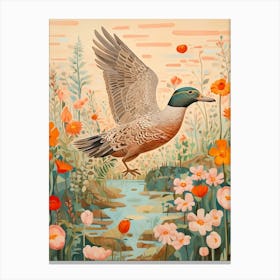Duck 1 Detailed Bird Painting Canvas Print