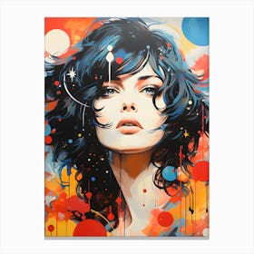 Vibrant Face In Pop Style Canvas Print
