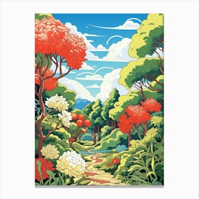 Rikugien Gardens Japan Illustration 1  Canvas Print