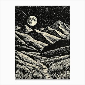 Moonlight In The Mountains 4 Canvas Print