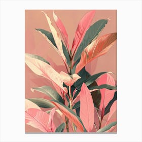 Pink Leaves Canvas Print Canvas Print