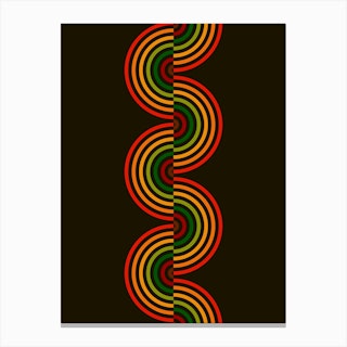 Groovy Waves Red Green Color Scheme Canvas Print