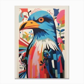 Colourful Scandi Bird Bald Eagle 3 Canvas Print