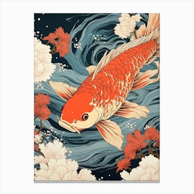 Goldfish Animal Drawing In The Style Of Ukiyo E 2 Canvas Print
