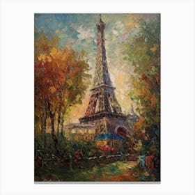 Eiffel Tower Paris France Pissarro Style 22 Canvas Print