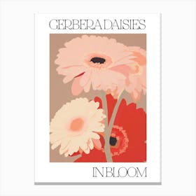 Gerbera Daisies In Bloom Flowers Bold Illustration 2 Canvas Print