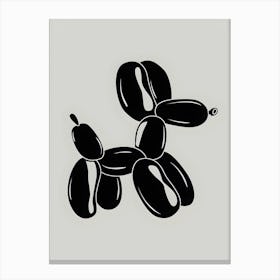 Black Balloon Dog Funny Canvas Print