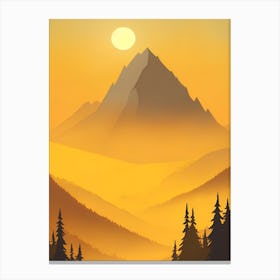 Misty Mountains Vertical Composition In Yellow Tone 3 Canvas Print