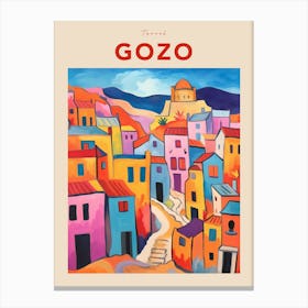 Gozo Malta 4 Fauvist Travel Poster Canvas Print