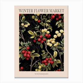 Winterberry 4 Winter Flower Market Poster Canvas Print