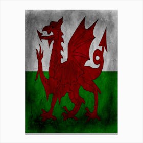 Wales Flag Texture Canvas Print