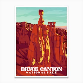 Bryce National Park Vintage Travel Poster Canvas Print