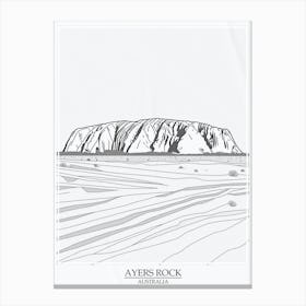 Ayers Rock Australia Color Line Drawing 6 Poster Canvas Print