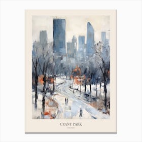 Winter City Park Poster Grant Park Chicago United States 2 Canvas Print