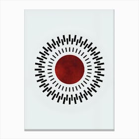 Minimalist abstract geometric grey black and red Canvas Print