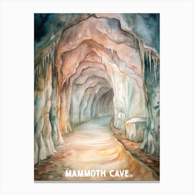 Mammoth Cave National Park California Watercolor Painting. Canvas Print