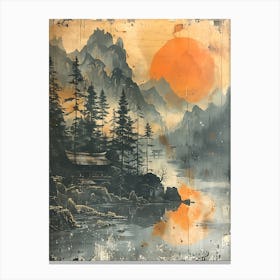 Antique Chinese Landscape Painting 6 Canvas Print