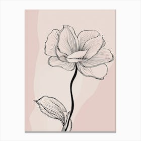 Daffodils Line Art Flowers Illustration Neutral 4 Canvas Print