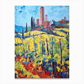 San Gimignano Italy 3 Fauvist Painting Canvas Print