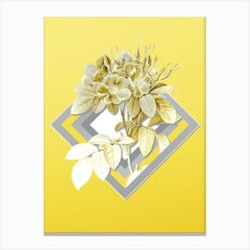 Botanical Pasture Rose in Gray and Yellow Gradient n.332 Canvas Print