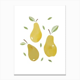 Pear Fruit Colourful Food Kitchen Art Nursery Wall Canvas Print