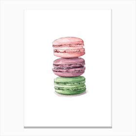 Macaron Tower Watercolor Painting Canvas Print