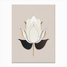 American Lotus Retro Minimal 3 Canvas Print