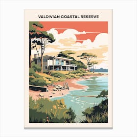 Valdivian Coastal Reserve Midcentury Travel Poster Canvas Print