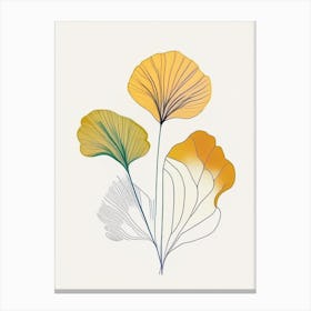 Ginkgo Spices And Herbs Minimal Line Drawing 1 Canvas Print
