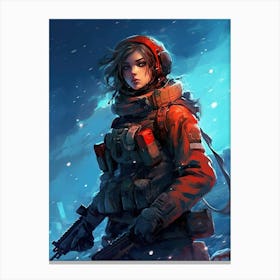 Soldier In The Snow 3 Canvas Print