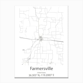 Farmersville,United States Minimalist Map 1 Toile