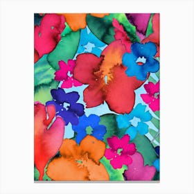 Rich Inky Florals Colourful Canvas Print