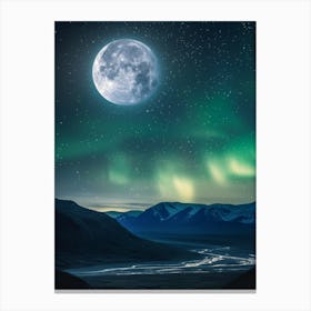 Full Moon Over Iceland Canvas Print