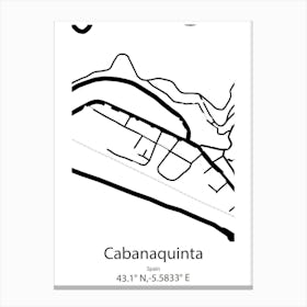 Cabanaquinta,Spain Minimalist Map Canvas Print