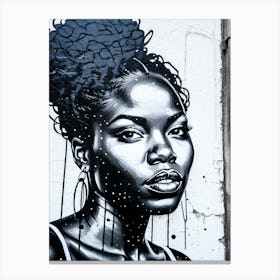 Graffiti Mural Of Beautiful Black Woman 293 Canvas Print