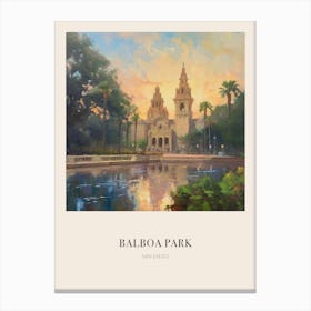 Balboa Park San Diego 3 Vintage Cezanne Inspired Poster Canvas Print