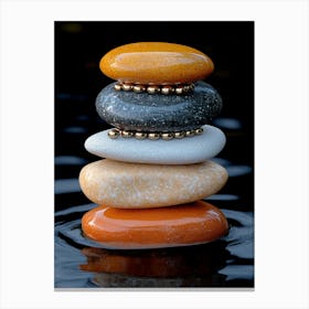 Stacked Stones In Water 1 Canvas Print