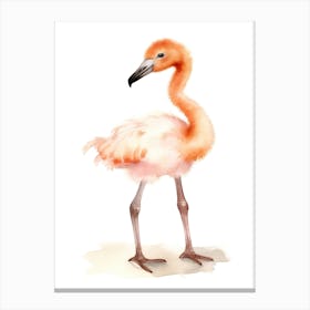 Baby Pink Flamingo Watercolour Nursery 1 Canvas Print